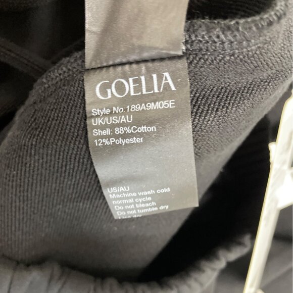 Goelia Womens Black Button-Up Pajama Set With White Piping Trim Sz 4 - New - Picture 10 of 14